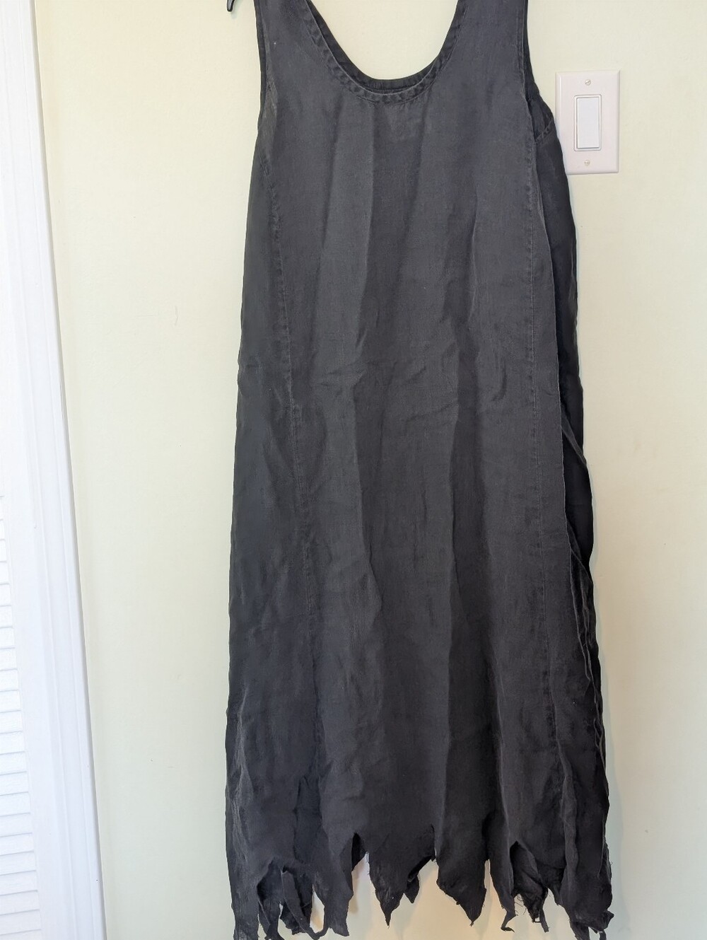 Flax By Jeanne Engelhart 100 Linen Scoop Neck Maxi Dress- Large See Description